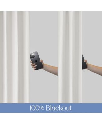 Linen Texture Blackout Grommet Curtains Pair(2 Panels), 52"×84"