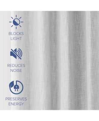 Linen Texture Blackout Grommet Curtains Pair(2 Panels), 52"×108"