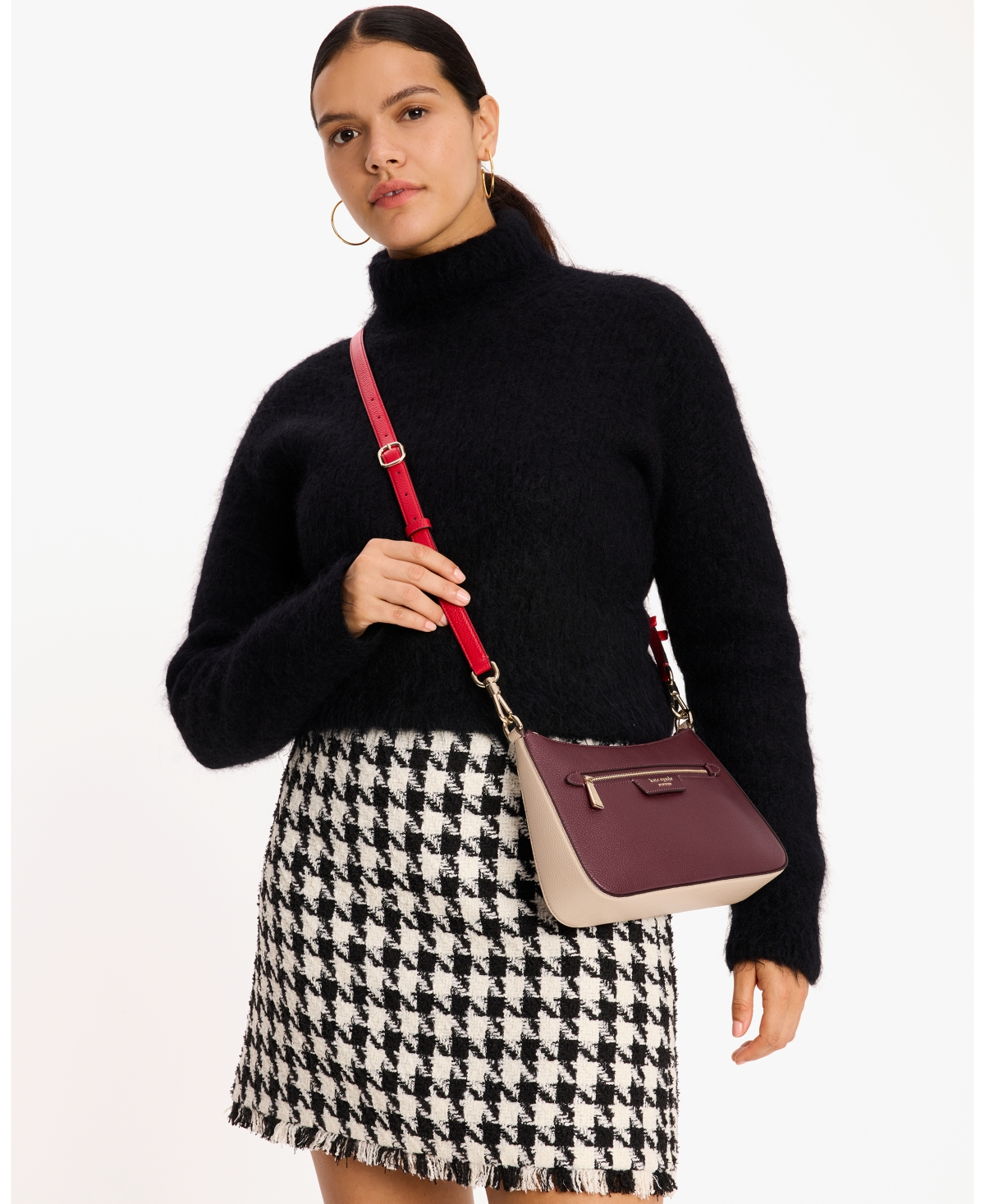 Kate Spade Women's Hudson Colorblocked Pebbled Convertible Crossbody Bag In Cherry Juice Multi