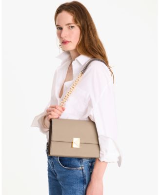 Deco Small Pebbled Leather Chain Shoulder Bag