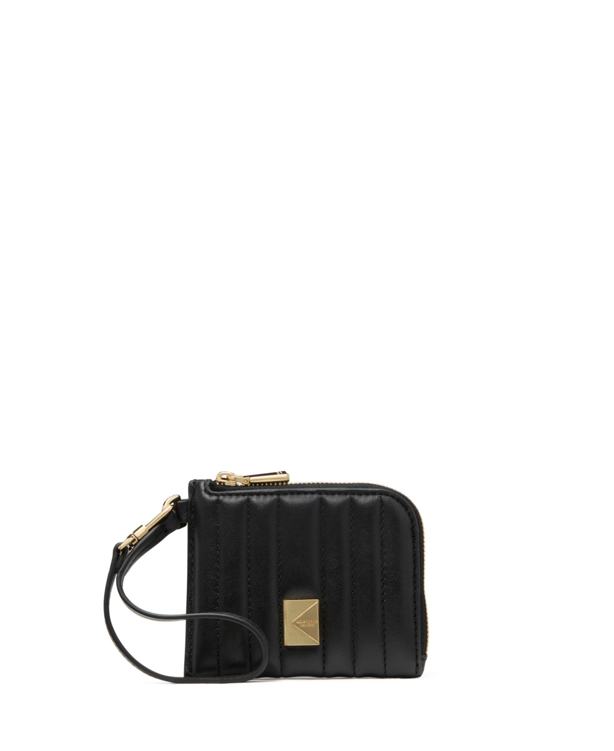 Kate Spade New York Deco Quilted Leather Card Case In Black