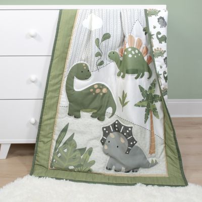 Dinosaur Dreams Crib Bedding Set for Baby Boys, 3 Piece Nursery Set