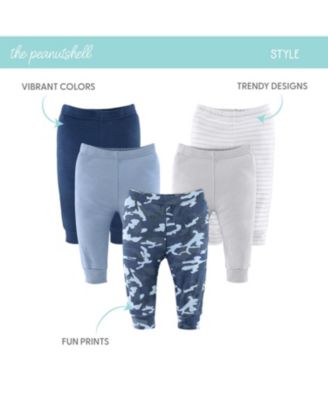 Baby Boys Pants, 5-Pack, Blue Camo