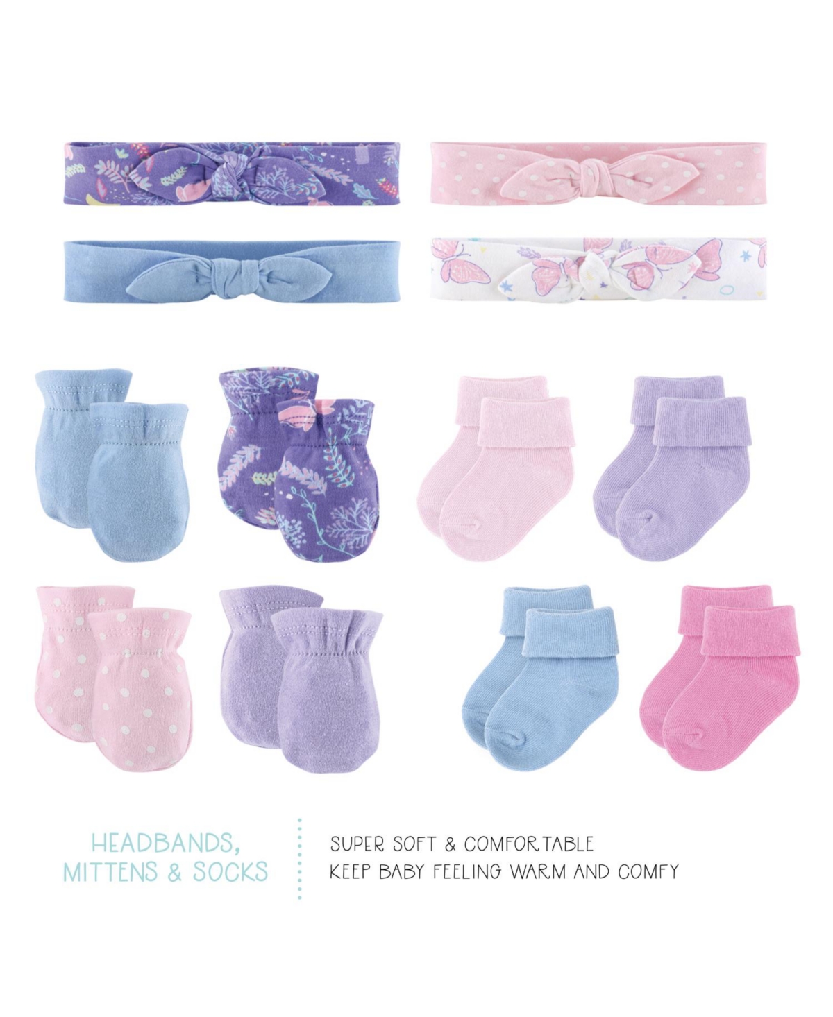 The Peanutshell Baby Girls Newborn Layette Gift Set for Girls,Pink Butterfly, 30 Essential Pieces - Purple