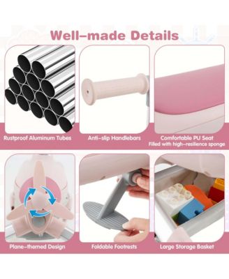 2-in-1 Kids Ride-on Push Car with LED Lighted Wheels Removable & Adjustable Handle