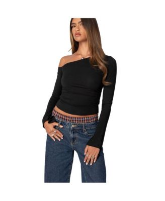 Womens Stacie Asymmetric Long Sleeve Top