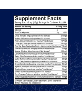 MyCommunity Powder - 17 Species Blend Mushroom Supplement for Immune Support - Extract with Lion's Mane, Reishi, Chaga, Cordyceps, Turkey Tail & More - 100g (66 Servings)