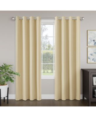 Brushed Serengeti Stria 100% Blackout Grommet Pair (2 panels)