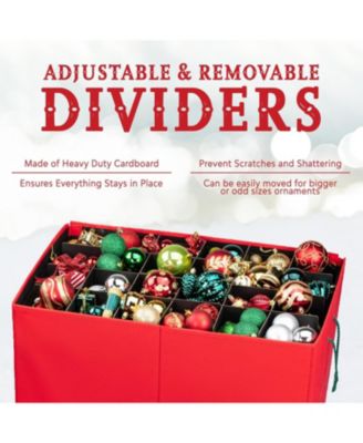 Christmas Ornament Storage Box with Dividers and 4 Removable Trays Stores up to 96-3&amp;quot; Ornaments