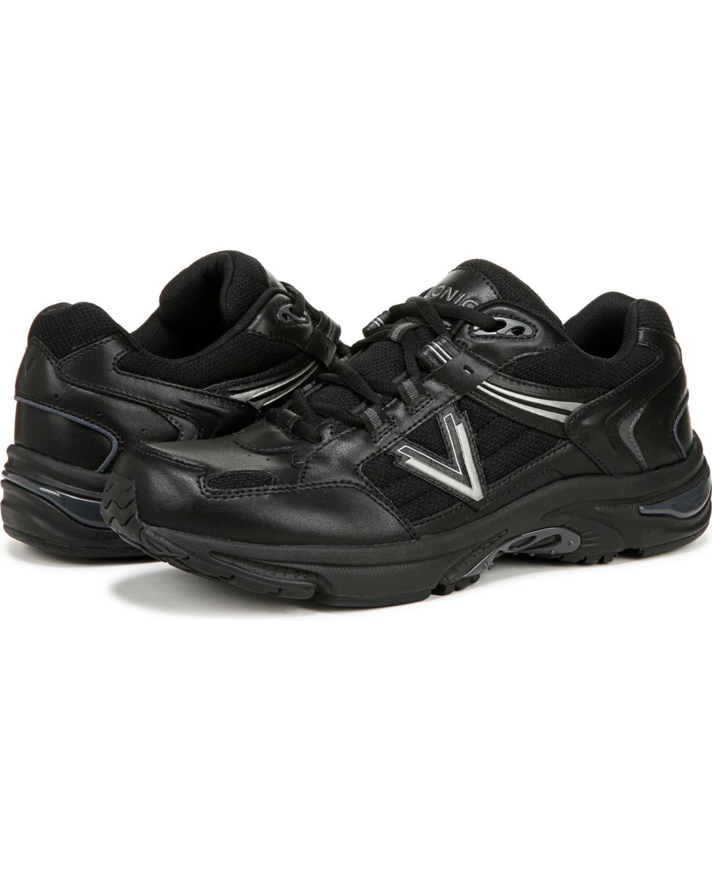Мужские кроссовки Vionic 23Walk 2.0 Walking, цвет: Чёрный кожаный — фото 3
