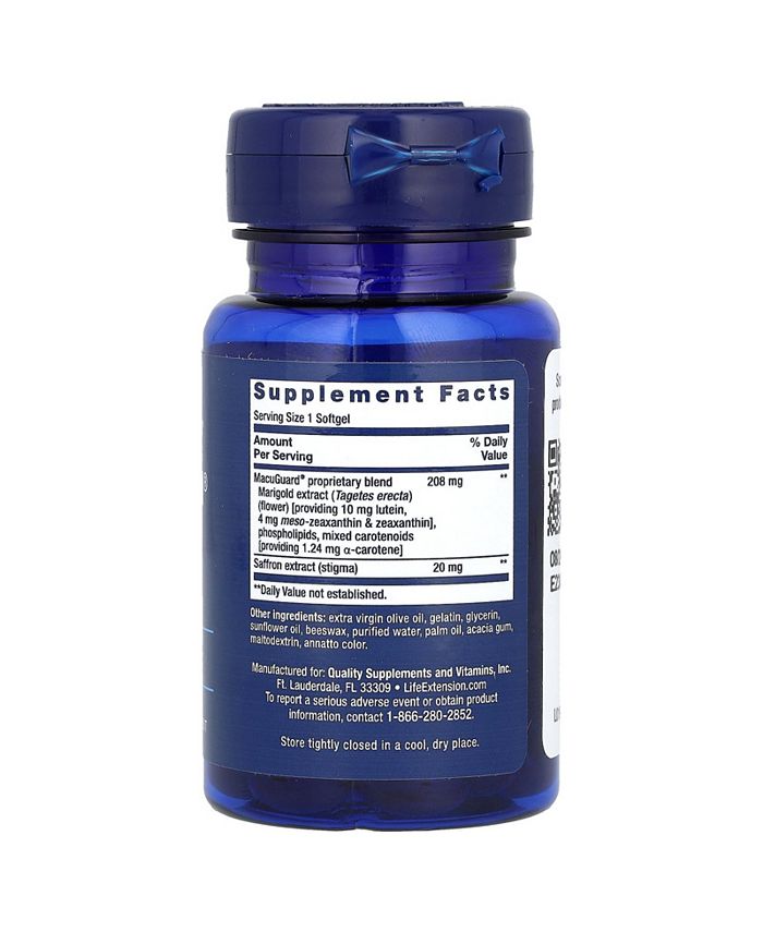 Life Extension MacuGuard Ocular Support with Saffron - 60 Softgels - 60 Count