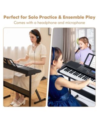 61-Key Portable Electronic Keyboard Piano with Stand and Stool