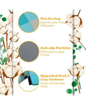 58 Inch Toddler Foam Play Mat Baby Folding Activity Floor Mat-Light Blue