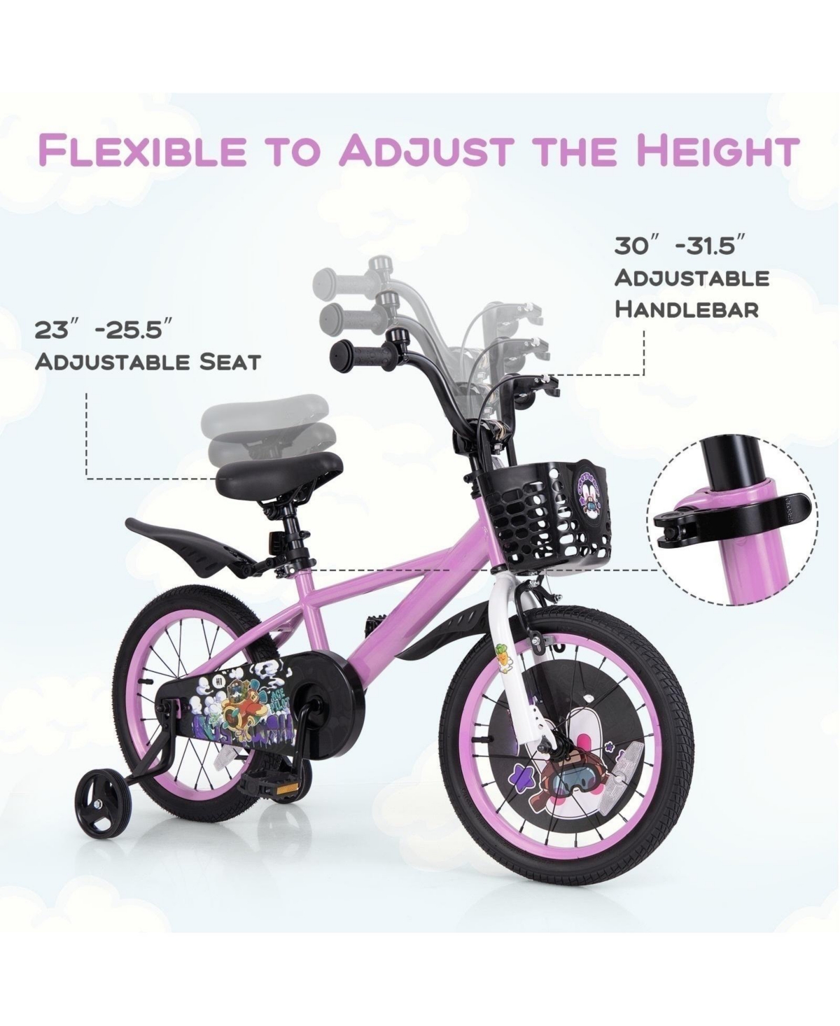 Hongge Inch Kids Bike for 4-8 Years Old Sport Bicycle with Adjustable Handlebar and Saddle-16 inches
