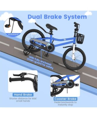 18 Inch Kids Bike with Kickstand and Coaster Brake for 4-8 Years Old
