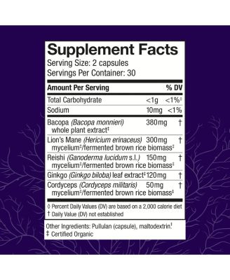 MycoBotanicals Brain Capsules - Brain Support Supplement with Lion's Mane, Reishi & Cordyceps Mushroom - Herbal Supplement for Memory & Focus Support - 60 Capsules (30 Servings)