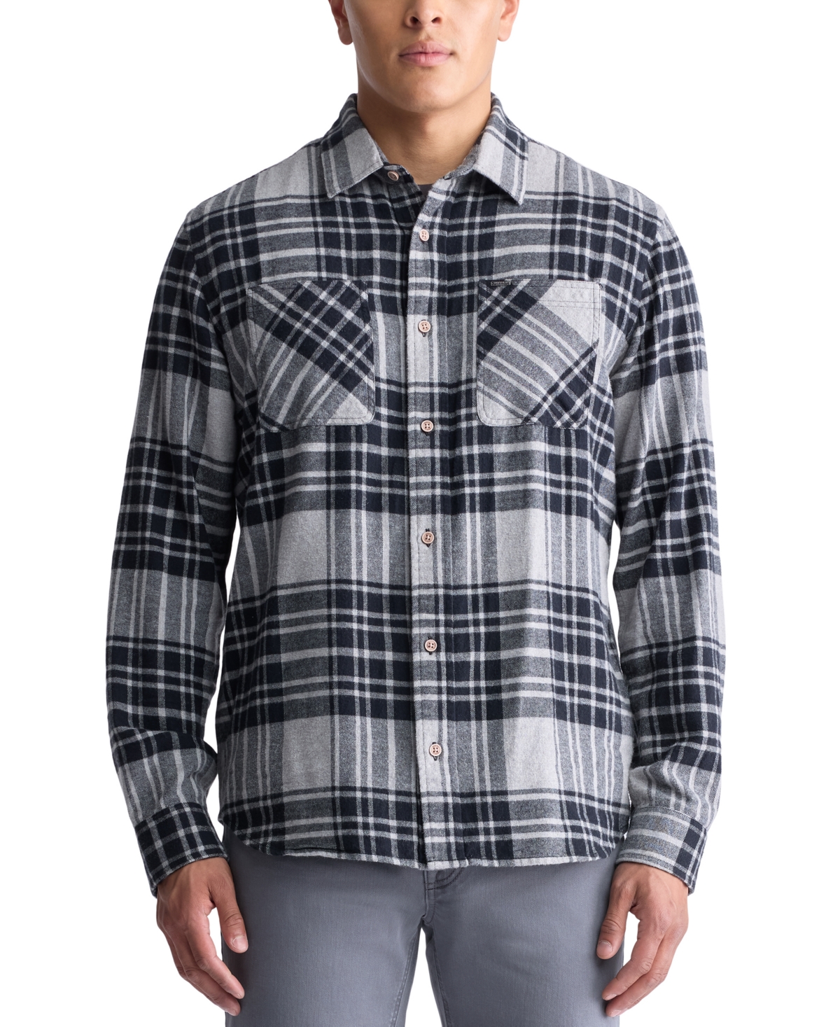 Buffalo David Bitton Men's Sinato Relaxed-Fit Long Sleeve Button Front Plaid Flannel Shirt
