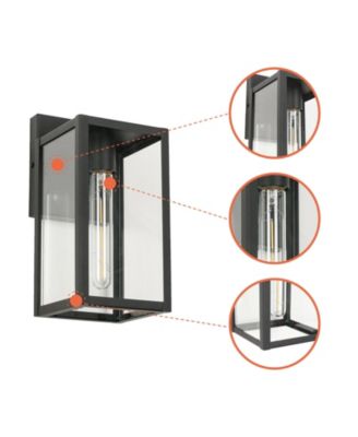 Black Not Motion Sensing Outdoor Hardwired Wall Lantern Sconce with No Bulbs Included