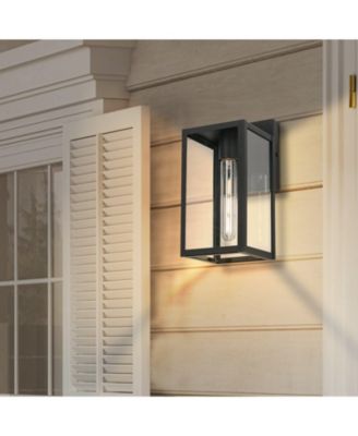 Black Not Motion Sensing Outdoor Hardwired Wall Lantern Sconce with No Bulbs Included