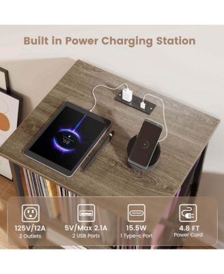 1 PC Metal Record Player Stand Holds Up to 121 Vinyl Records Vinyl Record Storage Table