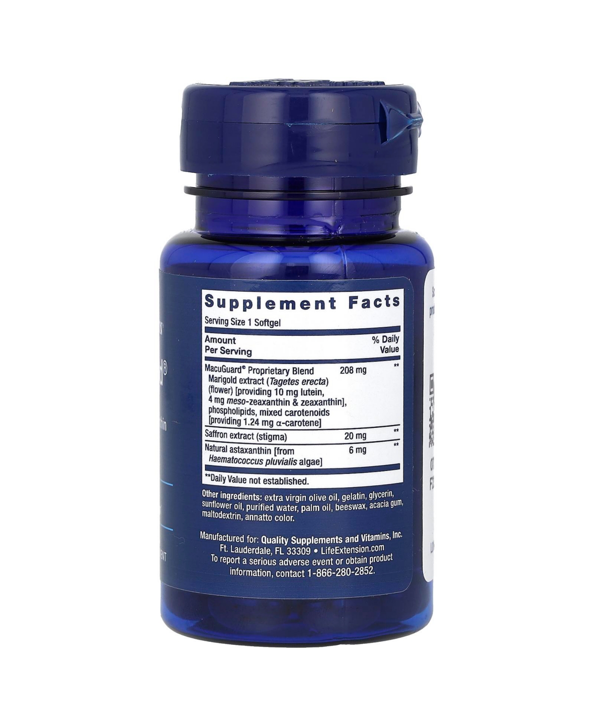 Life Extension MacuGuard Ocular Support with Saffron & Astaxanthin - Softgels