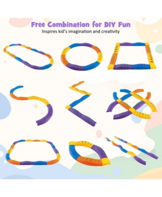 Colorful Kids Wavy Balance Beam with Textured Surface and Non-slip Foot Pads