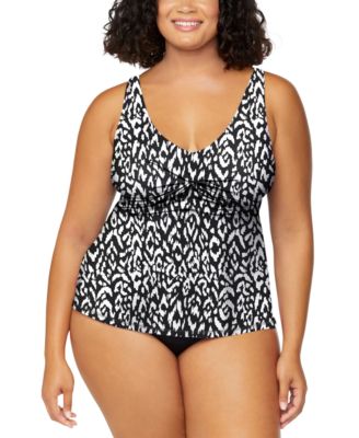 Plus Size Monterey Printed Tankini Plus Size Solid Bikini Briefs Exclusively At Macys