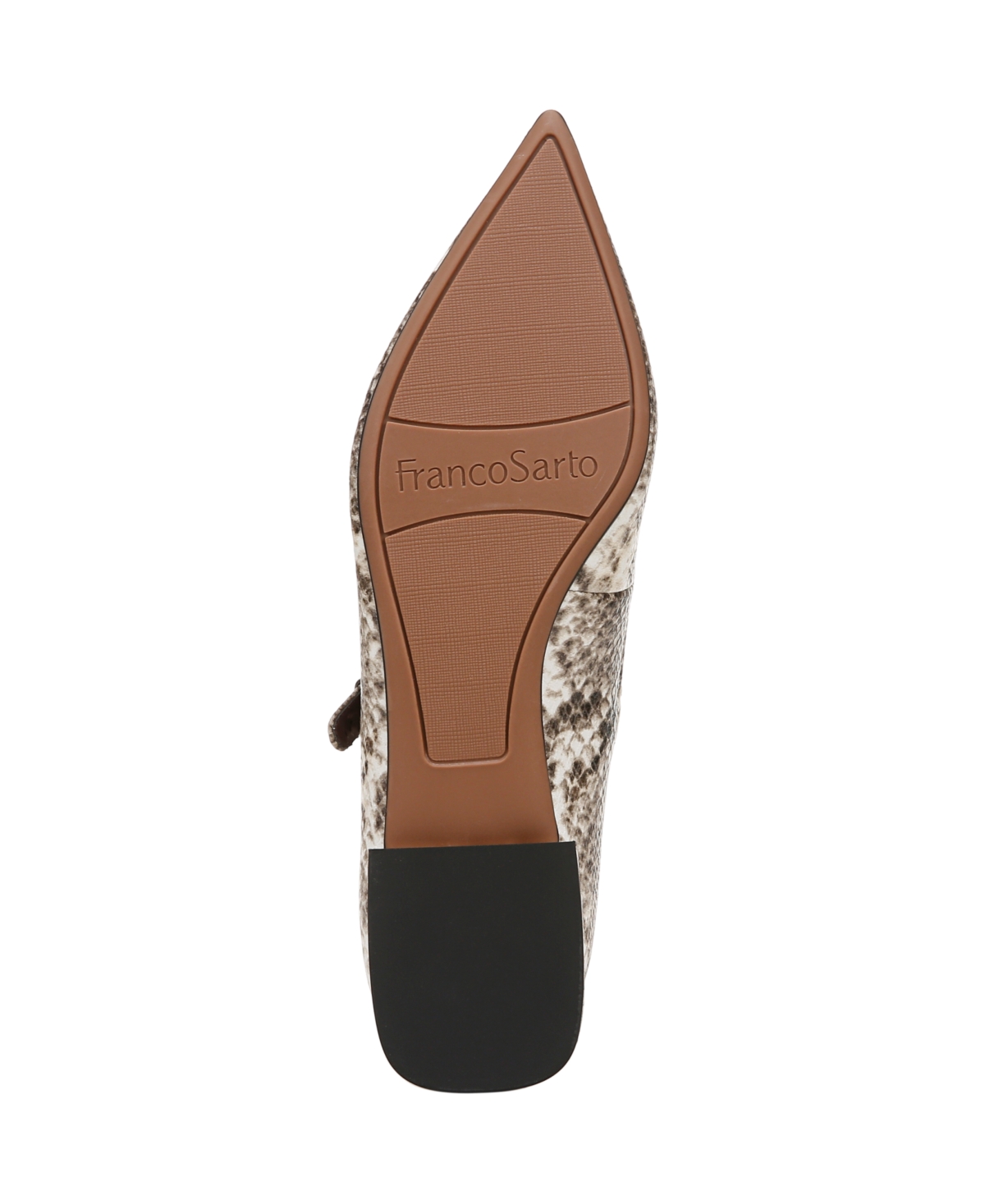 Franco Sarto Nalin Pointed Toe Flat In Grey Snake Print Faux Leather