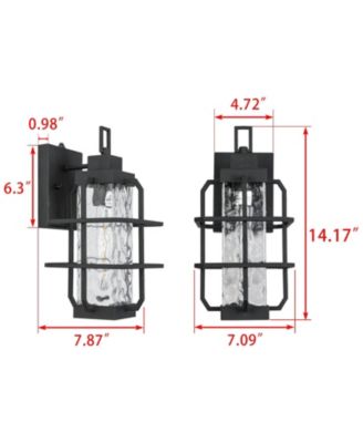 Dusk to Dawn Outdoor Hardwired Wall Lantern Sconce with No Bulbs Included