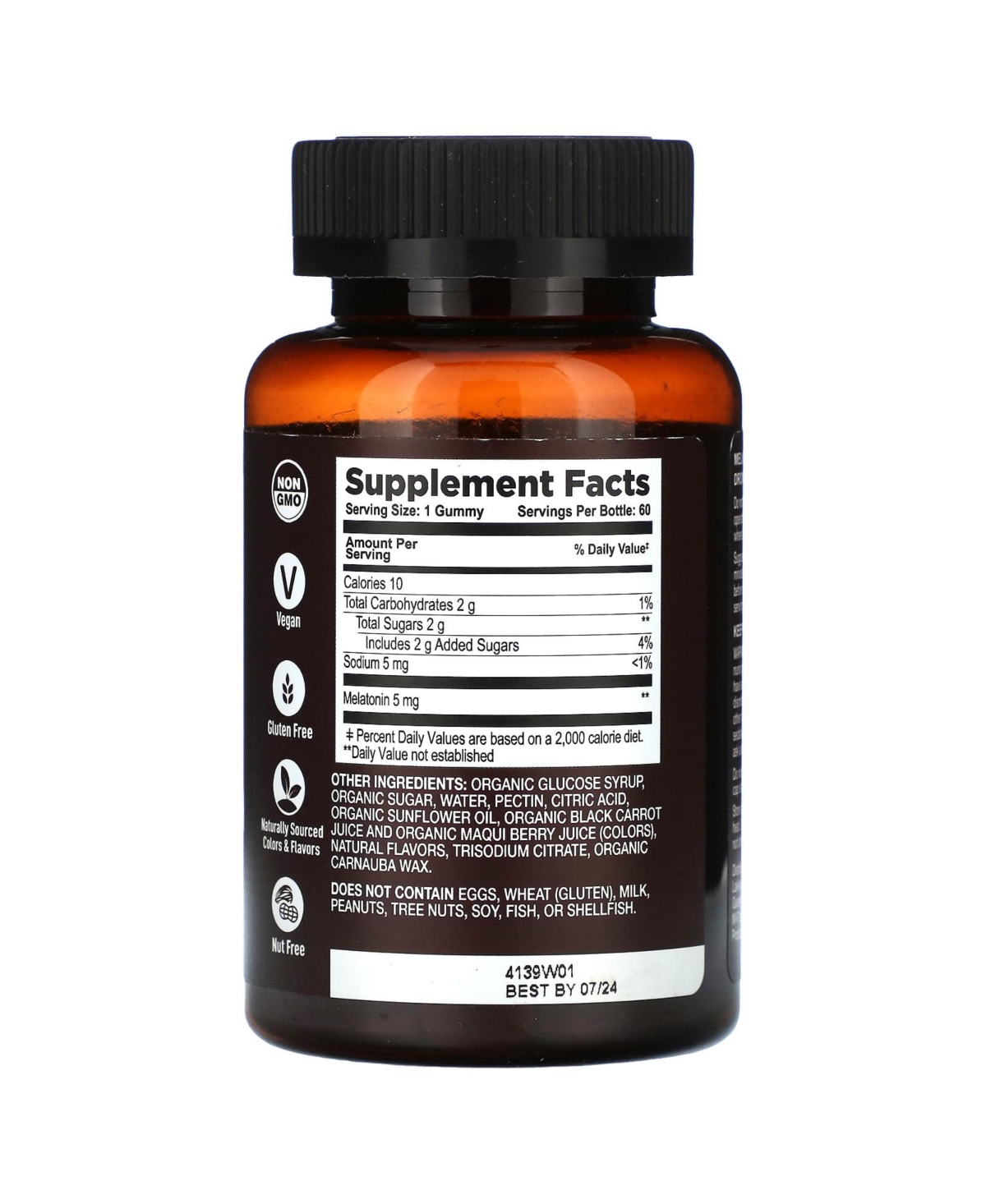 YumVs Strong Earth Organic Gummies Melatonin Extra Strength Berry 5 mg - Gummies