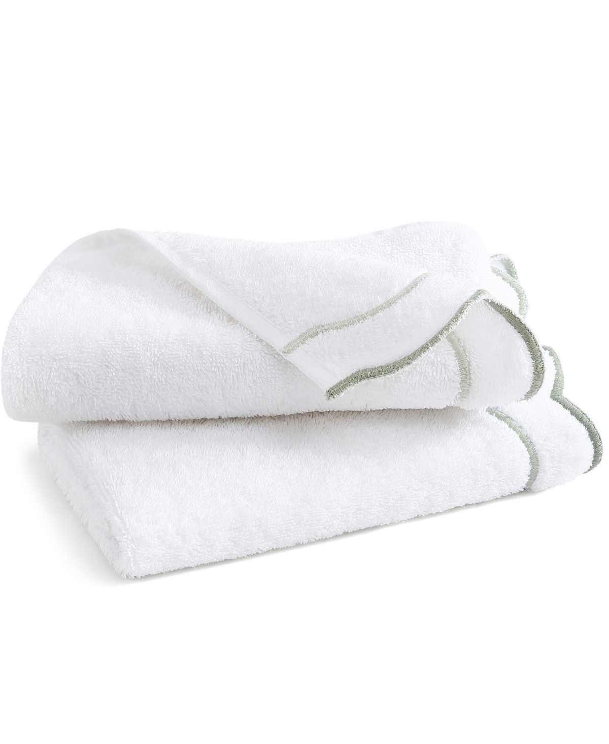 Peri Home Scallop Cotton Hand Towel, 27" X 16" In Sage