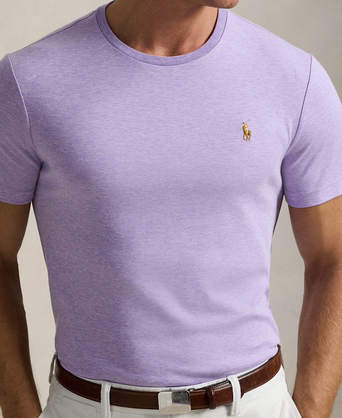 Polo Ralph Lauren Men's Custom Slim Fit Soft Cotton T-shirt In Purple Htr