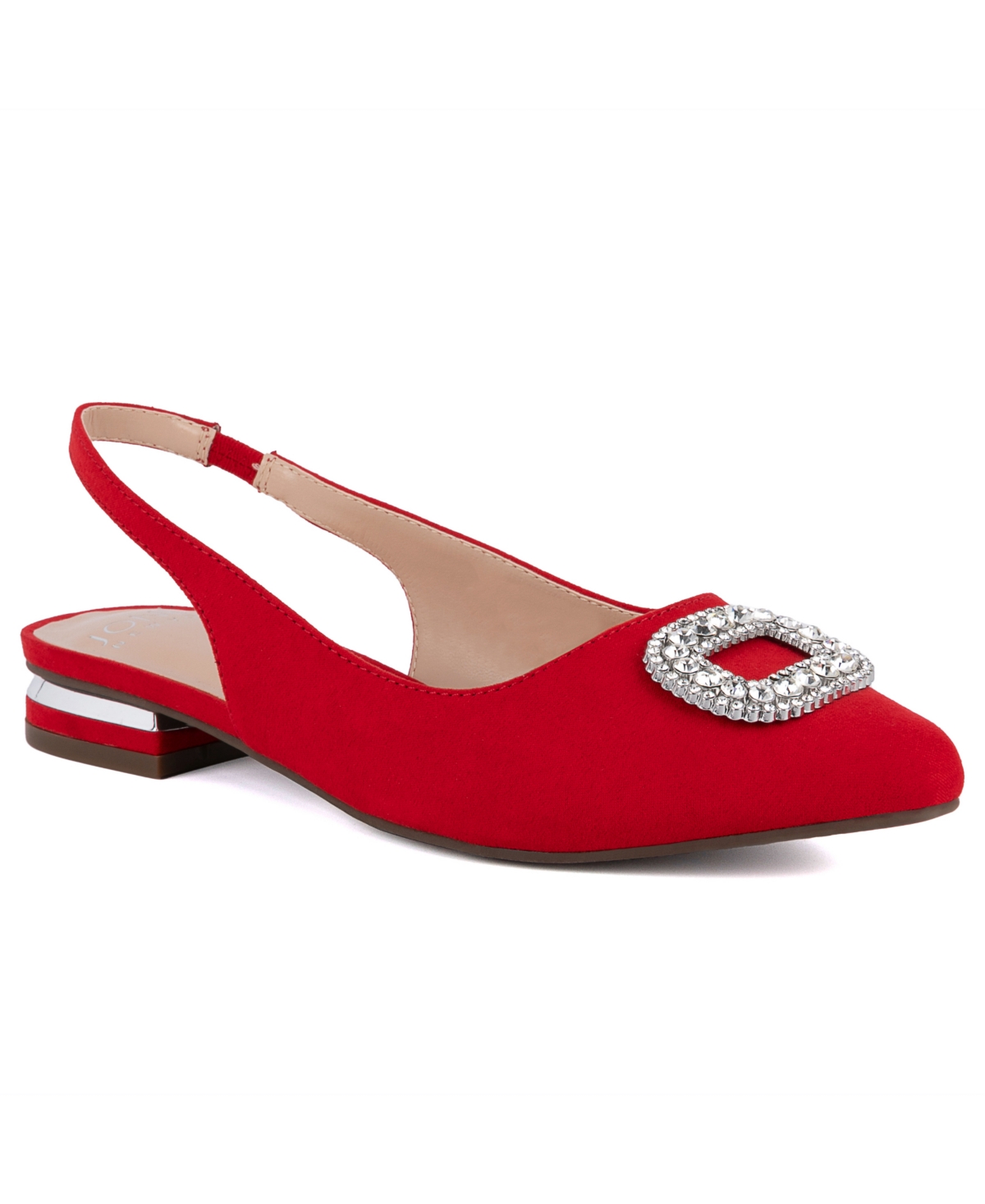 Jones New York Women's Quarry Pointed Toe Slingback Flats In Bright Red Micro