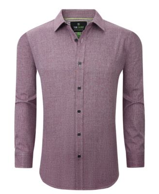 Men's Four-Way Stretch Solid Textured Button Down Dress Shirt