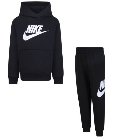 Комплект Nike Fleece Logo Hoodie and Sweatpants, 2-Piece Set для мальчиков, цвет: Чёрный