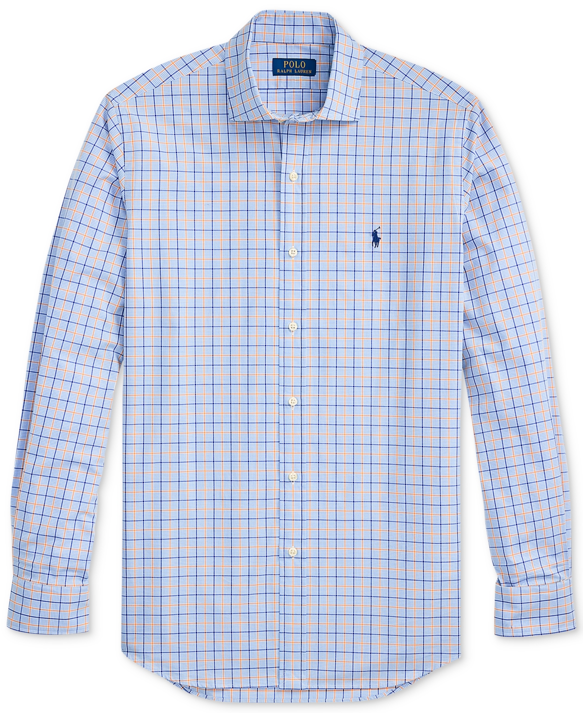 Polo Ralph Lauren Men's Classic-Fit Plaid Performance Shirt - 6628 Blue Clementine Multi