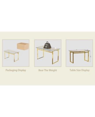 Streamdale  Furniture 1 PC  Glass Rectangular Glass Dining Table