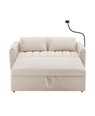 Streamdale Convertible Sofa Bed Loveseat with USB Ports, Storage, and Phone Holder