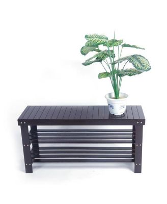 Slickblue Strip Pattern 3-Tier Stool Shoe Rack for Stylish Entryway ...