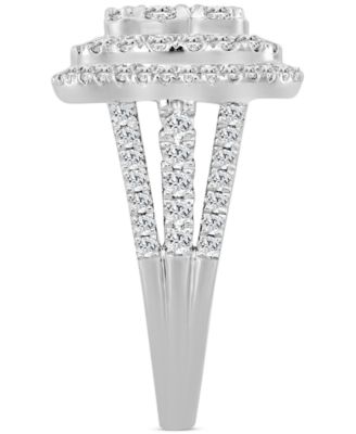 Diamond Concentric Circle Cluster Ring (2 ct. t.w.) in 10k White Gold