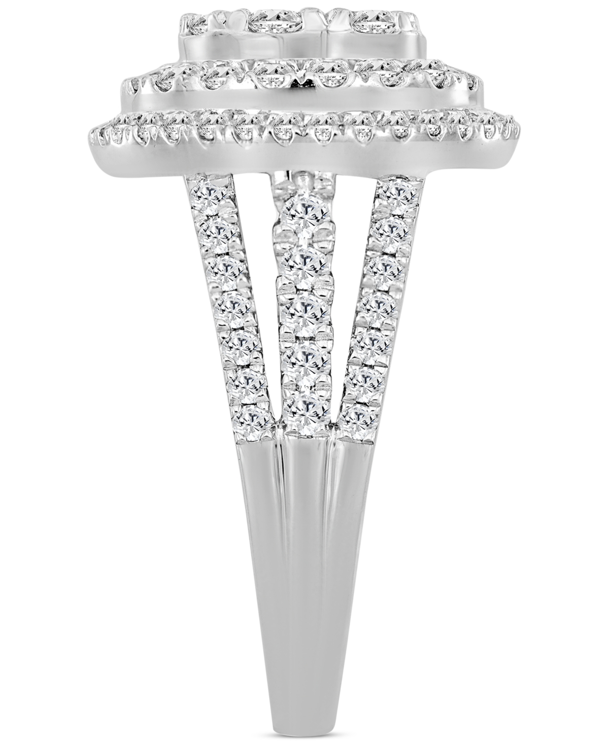 Macy's Diamond Concentric Circle Cluster Ring (2 Ct. T.w.) In 10k White Gold In White Gold