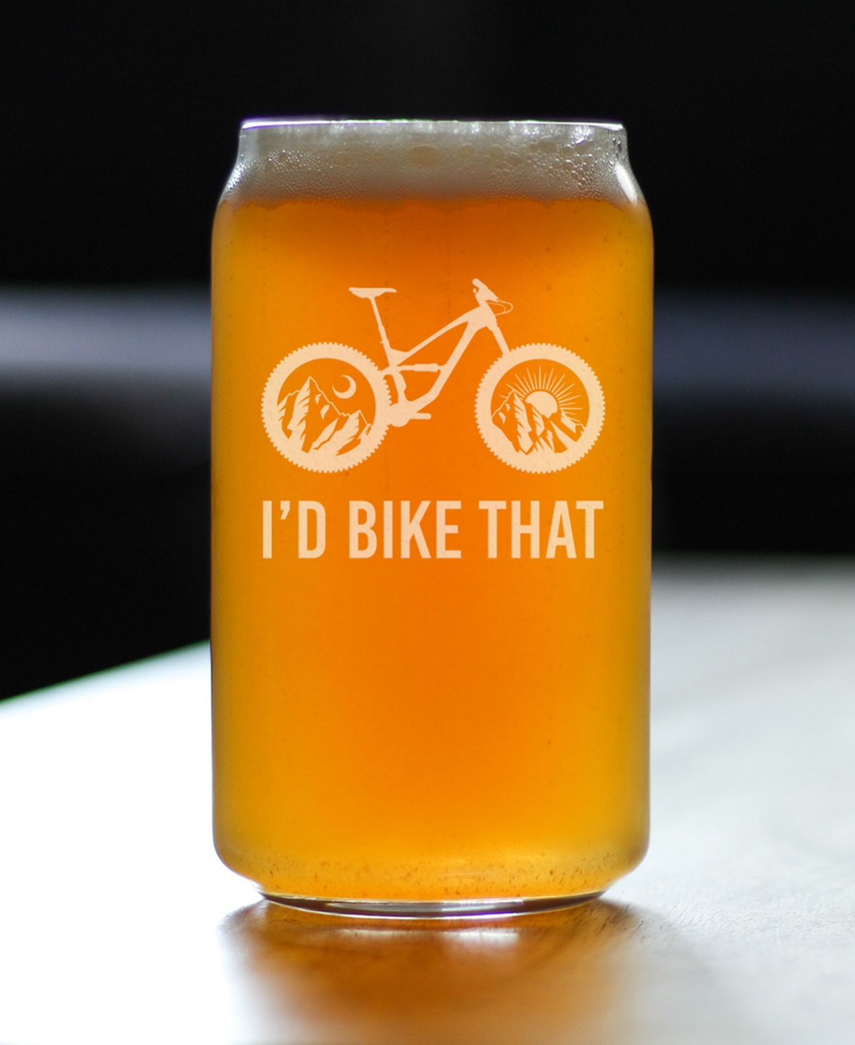Bevvee I'd Bike That Beer Can Pint Glass In Clear