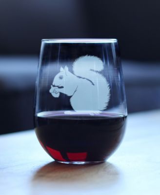 Squirrel Stemless Wine Glass