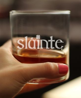 Slainte Irish Cheers Whiskey Rocks Glass
