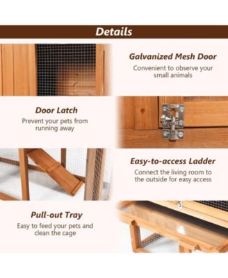 58 Inch Weatherproof Wooden Rabbit/Dog Hutch