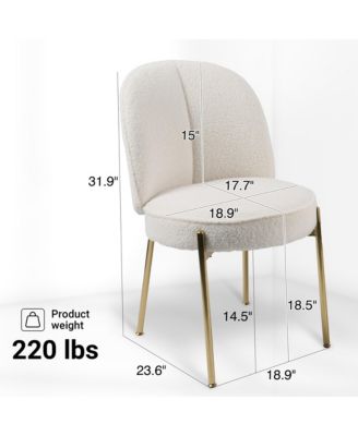 Teddy Set of 2  Fabric Adjustable Foot Nails Upholstered Seating  Dining Chair