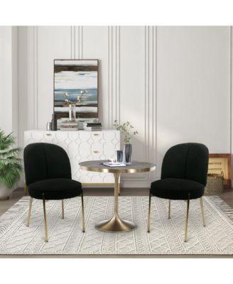 Teddy Set of 2  Fabric Adjustable Foot Nails Upholstered Seating  Dining Chair