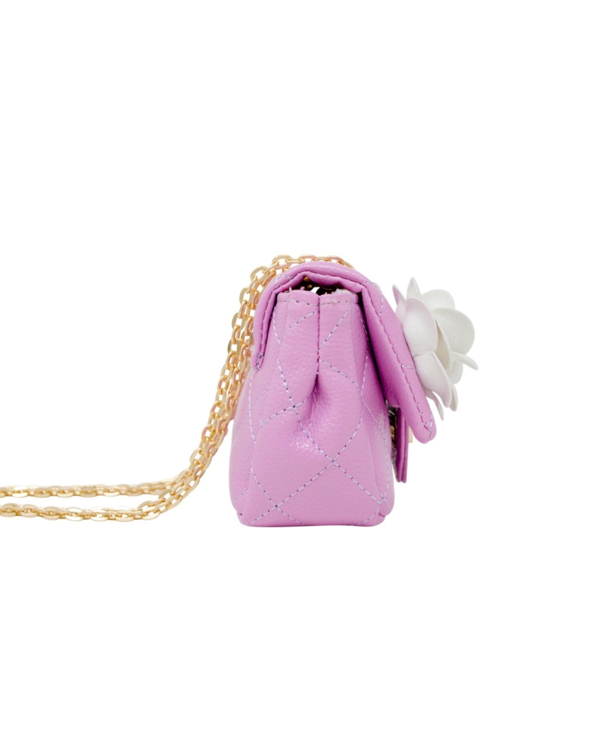 Tiny Treats + Zomi Gems Girls Classic Quilted Flower Pearl Handbag,- Purple
