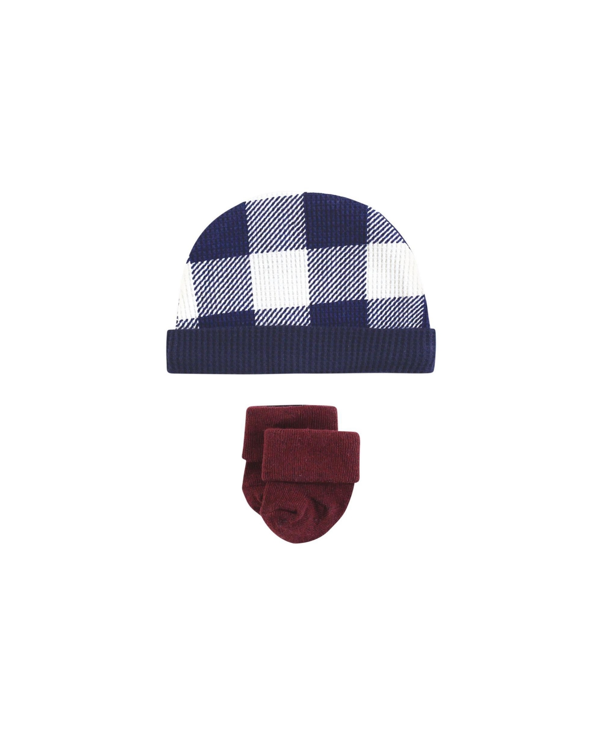 Hudson Baby Baby Boys Thermal Preemie Layette Set 4pc Short Sleeve Outfit, Preemie - Navy plaid