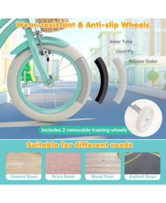 14 Inch Kids Bike Adjustable with Training Wheels for 3-5 Years Old